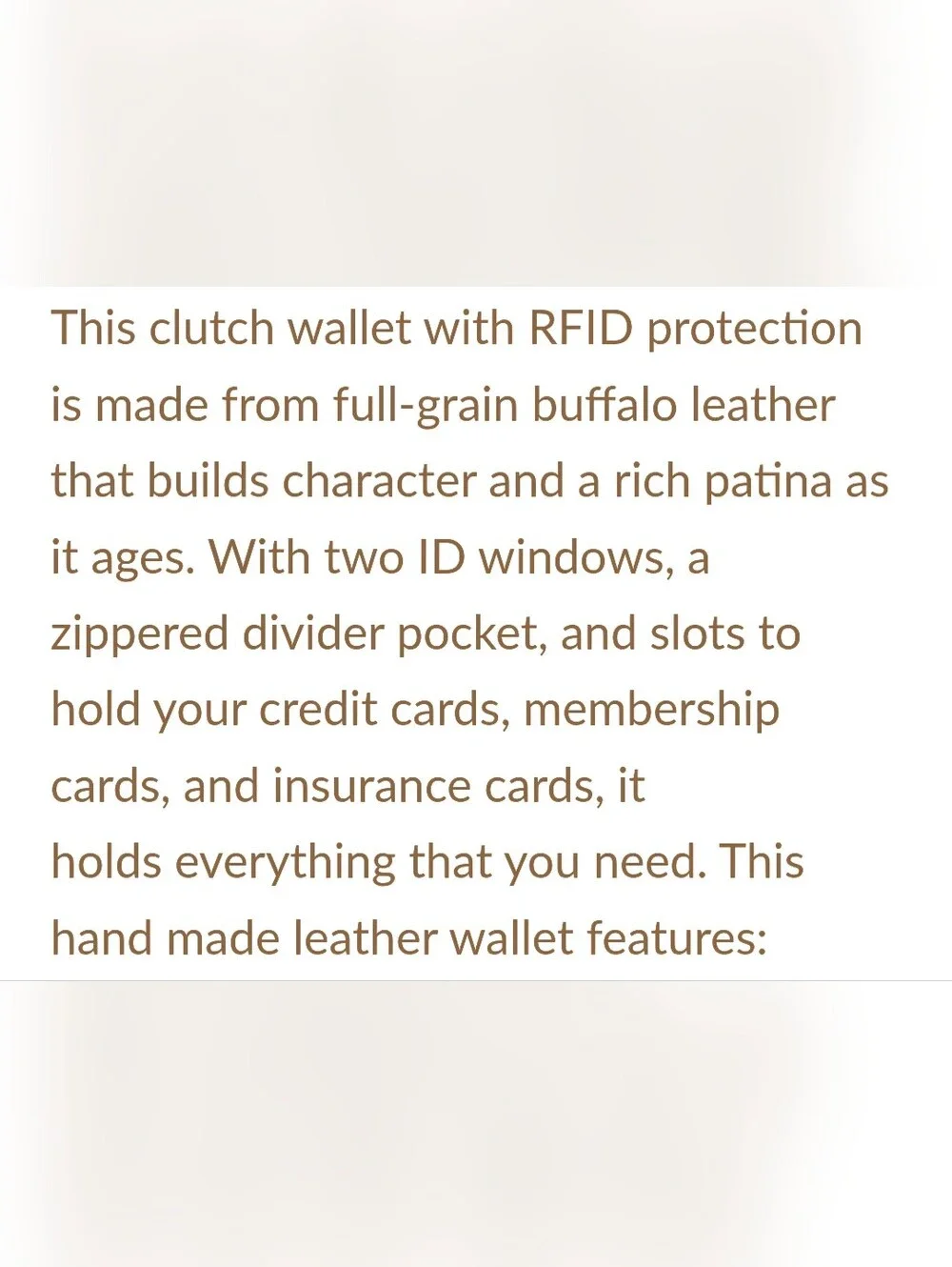 Jack Georges Dark Brown Full Grain 100% Leather RFID Protection Wallet